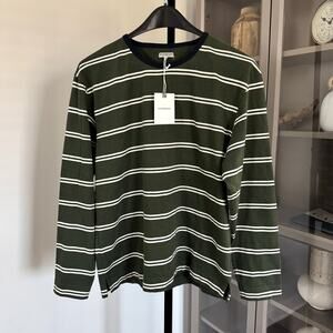 Knickerbocker NYC Pine Green Lodge Long Sleeve Tee XL NEW Striped Crewneck Shirt